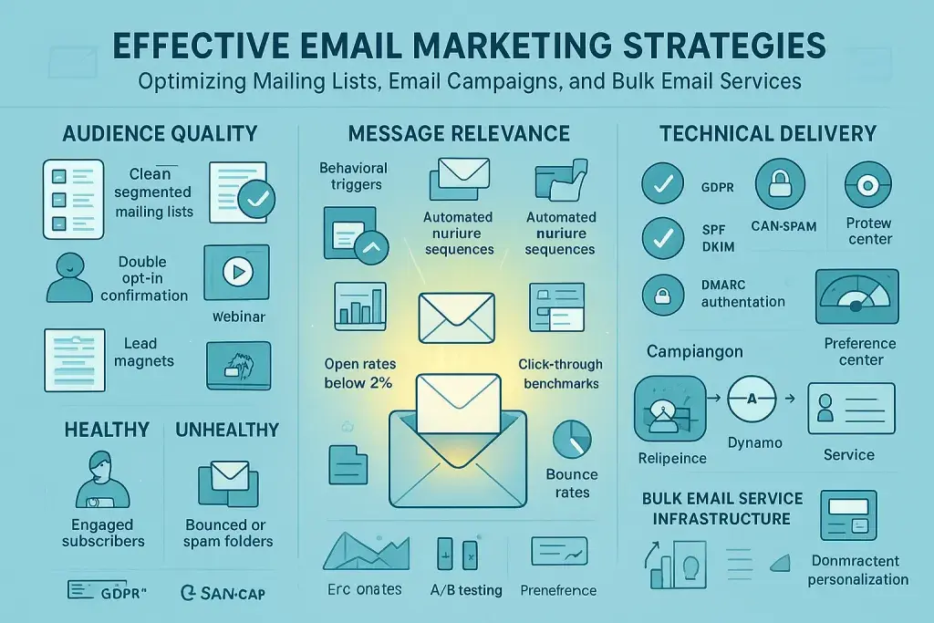 Effective Email Marketing Strategies: Optimizing Mailing Lists, Email Campaigns, and Bulk Email Services